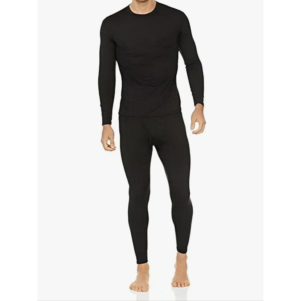 Thermajohn Men's Long Johns Thermal Underwear Set Size 3XL Black CS-3646